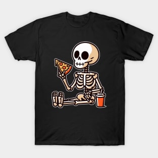 skeleton eat pizza T-Shirt